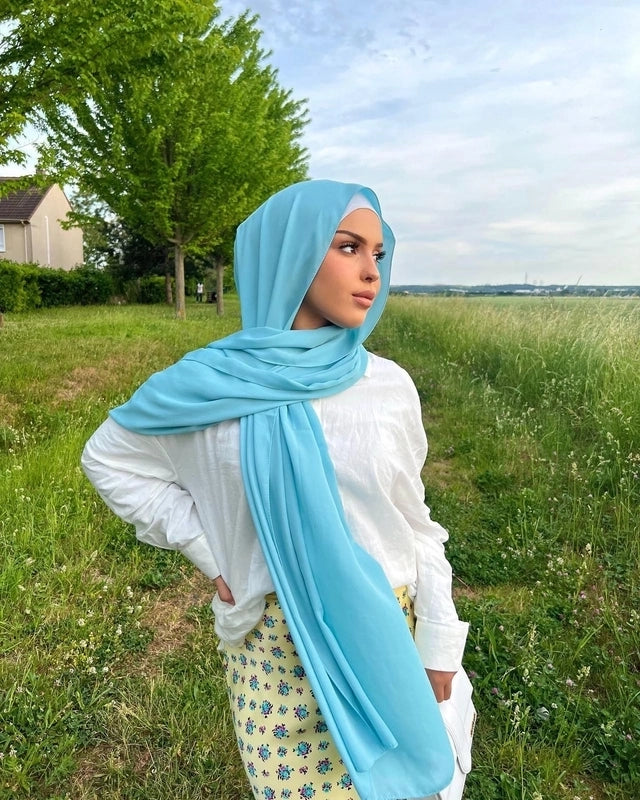 Women's Casual Elegant Minimalist Solid Color Chiffon Printing And Dyeing Hijab