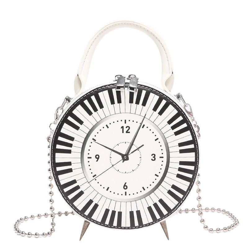Women's Small Pu Leather Number Elegant Round Zipper Crossbody Bag