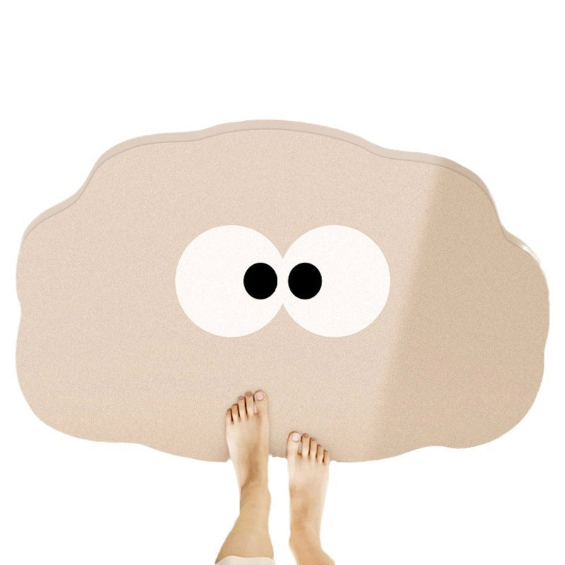 Cartoon Bathroom Mat Absorbent Dirt Resistant Fun Bathroom Door Quick-drying Diatom Mud Mat Toilet Anti-slip Mat
