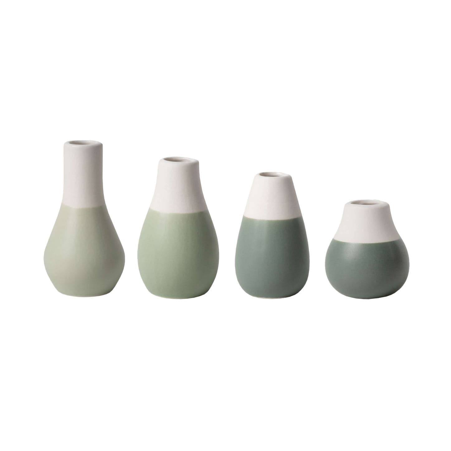 Pastel Mini Vases. Set of 4 - Green