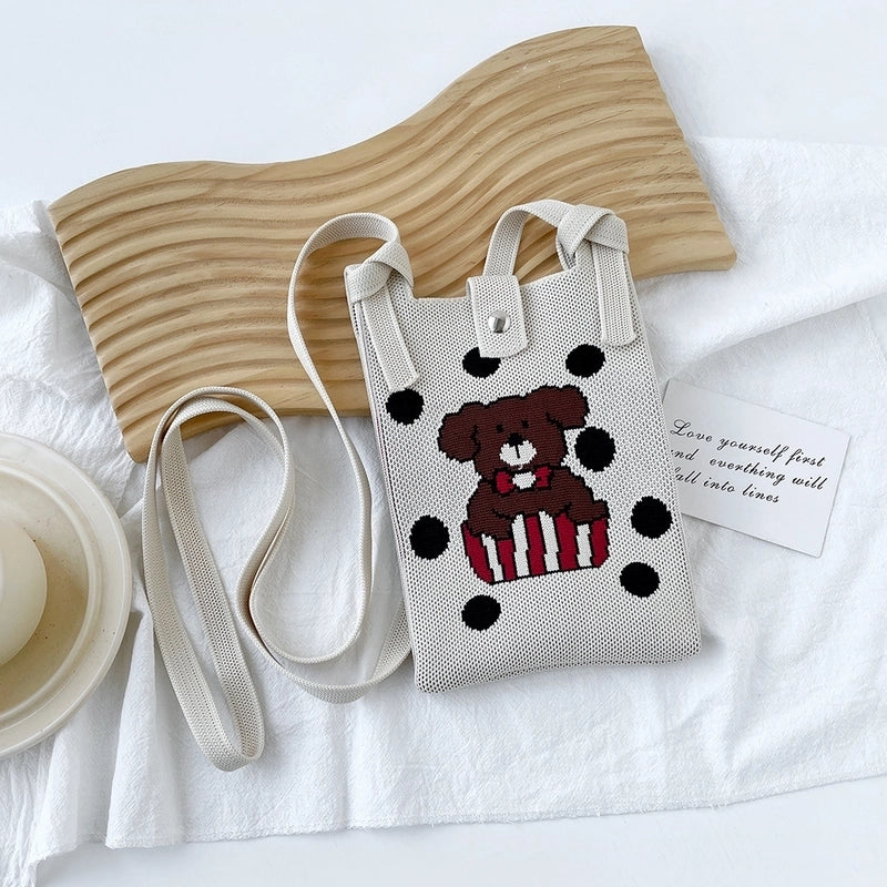 Women's Small Polyester Cartoon Heart Shape Basic Vintage Style Square Open Phone Wallets