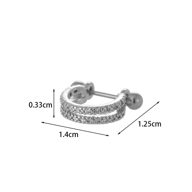 Ear Cartilage Rings & Studs Fashion Crown Copper Plating Artificial Gemstones
