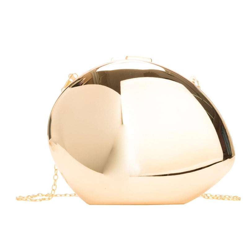 Women's Medium PVC Geometric Streetwear Oval Lock Clasp Dome Bag