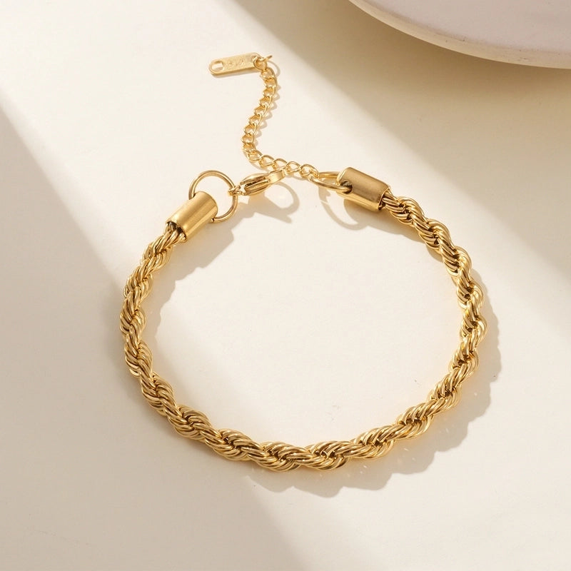 Minimalist Geometric 316L Stainless Steel  18K Gold Plated Bracelets In Bulk