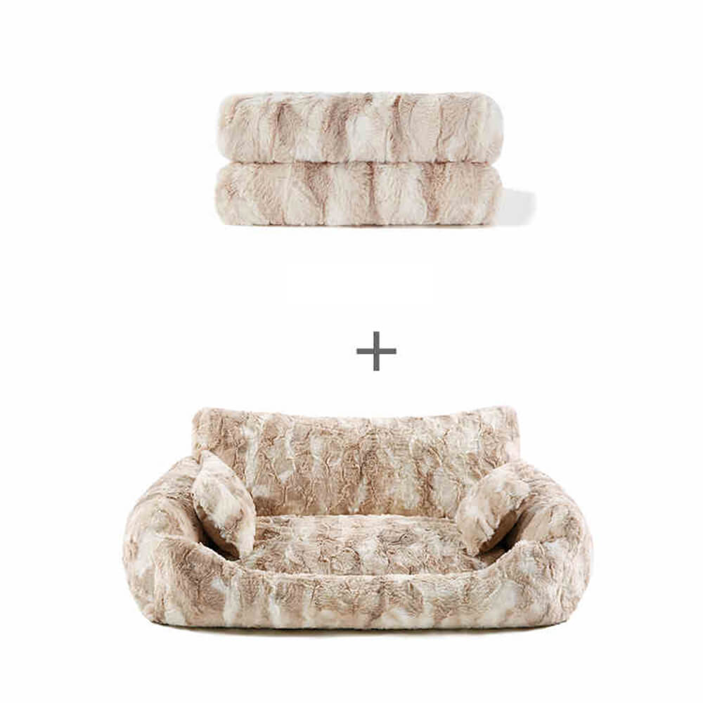 Modern Marble Warm Washable Orthopedic Support Dog & Cat Sofa Bed