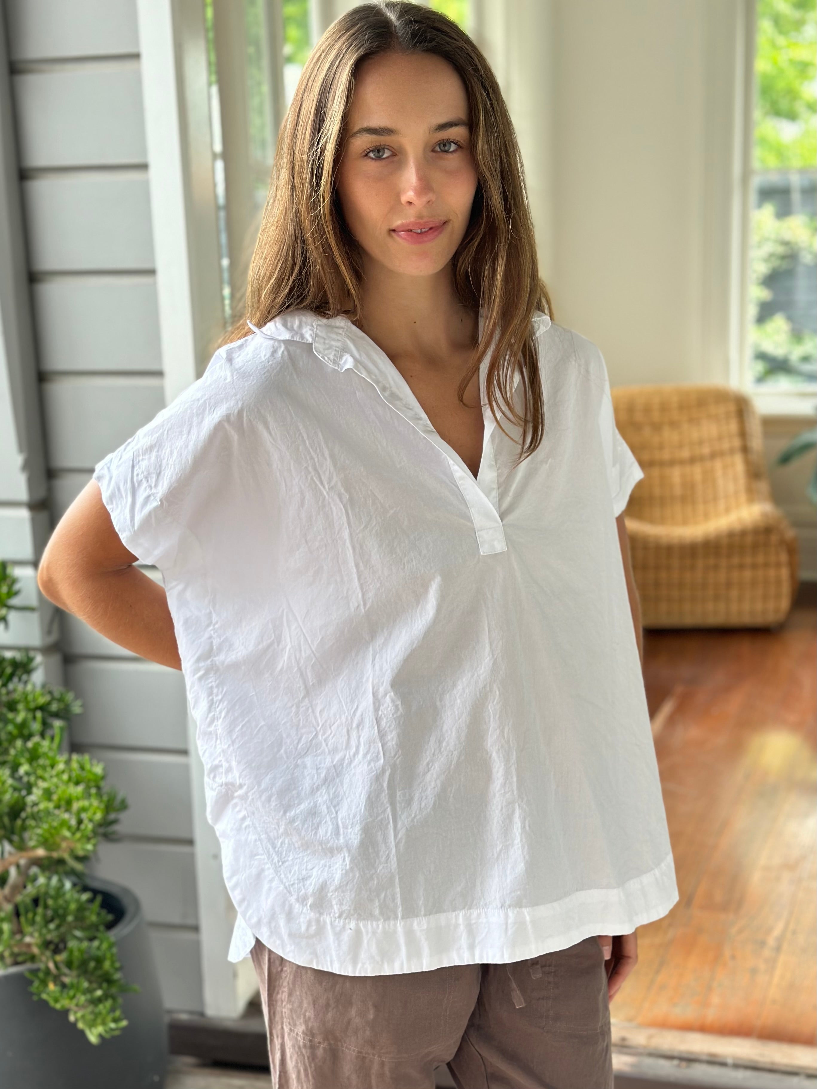 tara top - white cotton