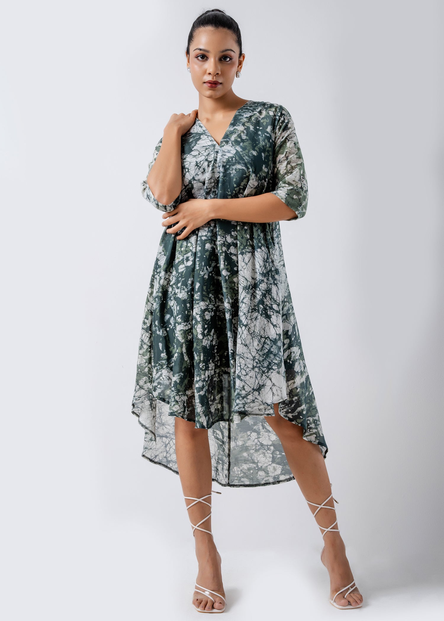 Batik V-Neck Mullet Dress