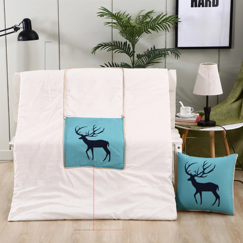 Pillow Quilt Dual-use Two-in-one Four-season Universal Car Thin Cushion Sleeping Blanket Activity Gift Printing