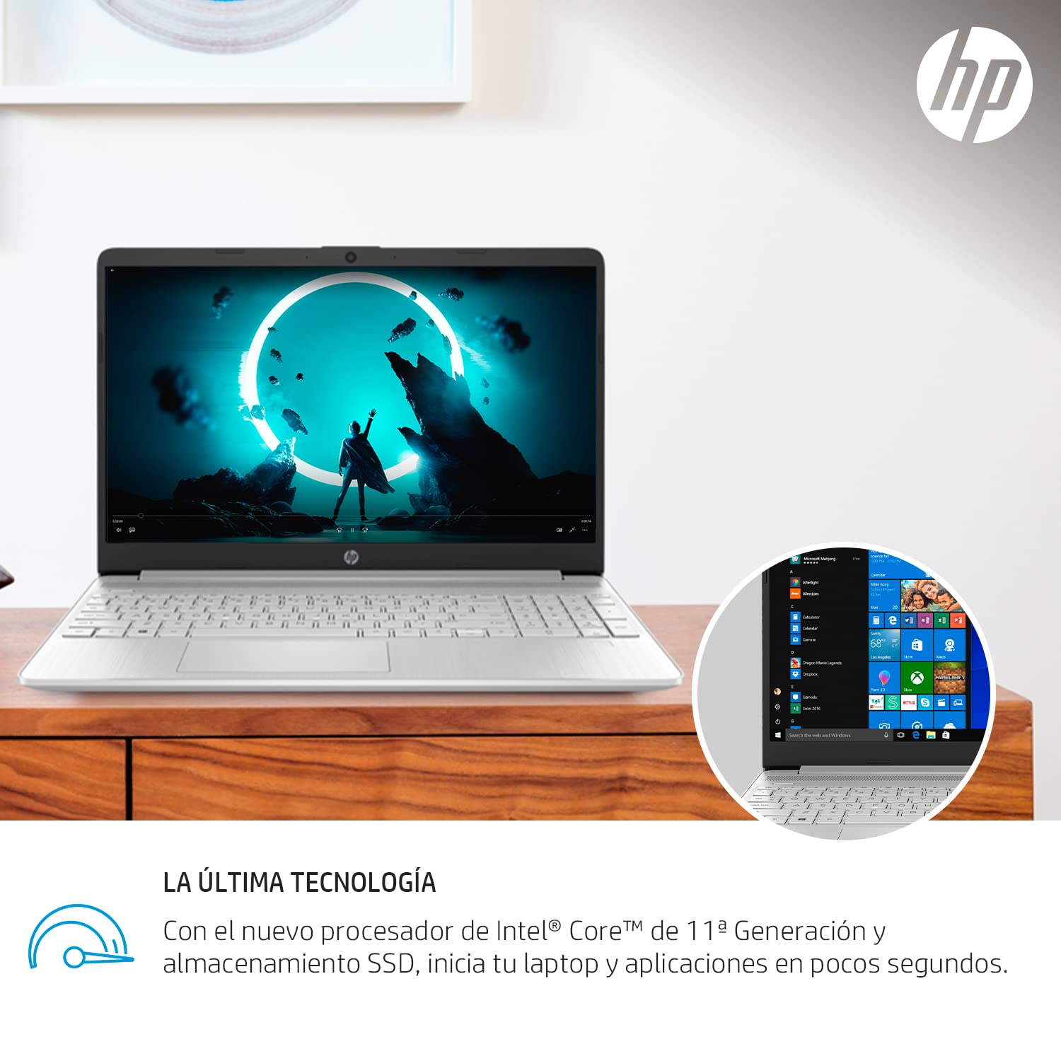 HP Laptop 15-dy2052la;Windows 10 Home 64; intel i5 ; RAM 8GB; Unidad de estado sólido PCIe® NVMe M.2 de 256 GB; Gráficos Intel® Iris® Xe; Pantalla HD 15.6