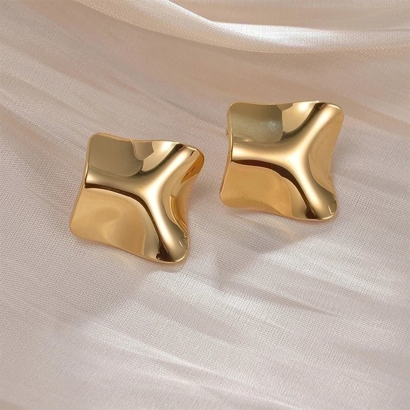 1 Pair Elegant Irregular Geometric Plating 304 Stainless Steel 18K Gold Plated Stainless Steel Earrings
