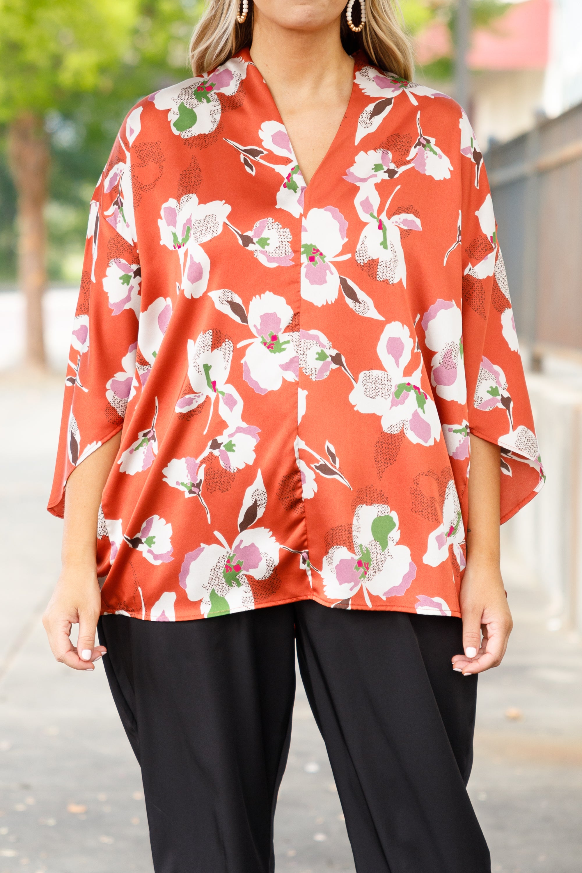 Floral Dreaming Top. Orange