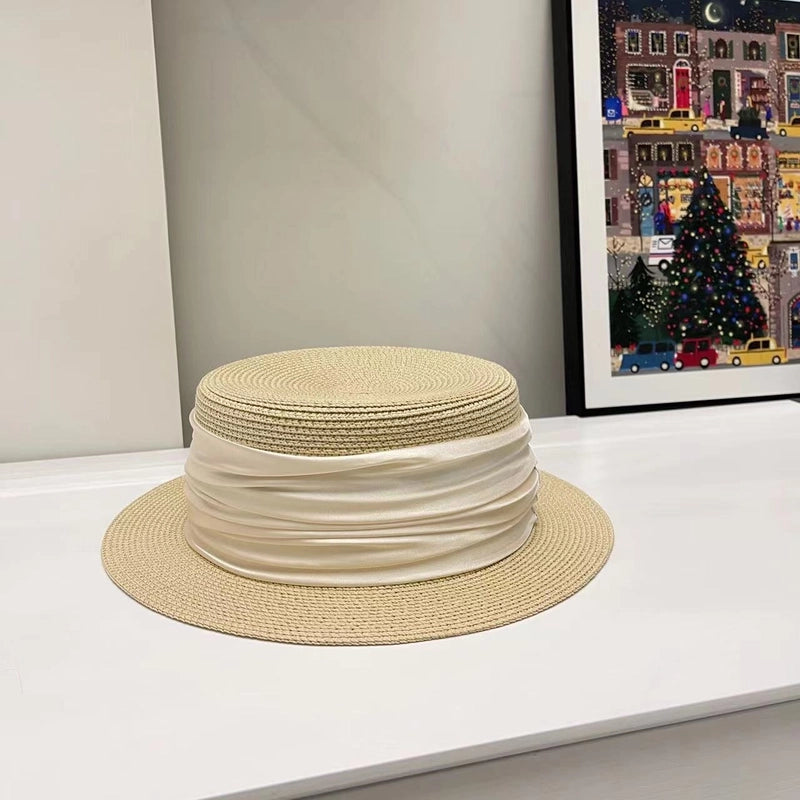 Women's Elegant Minimalist Color Block Wide Eaves Straw Hat