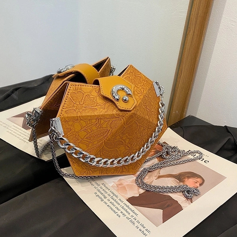 Women's Pu Leather Printing Vintage Style Classic Style Profiled Magnetic Buckle Crossbody Bag