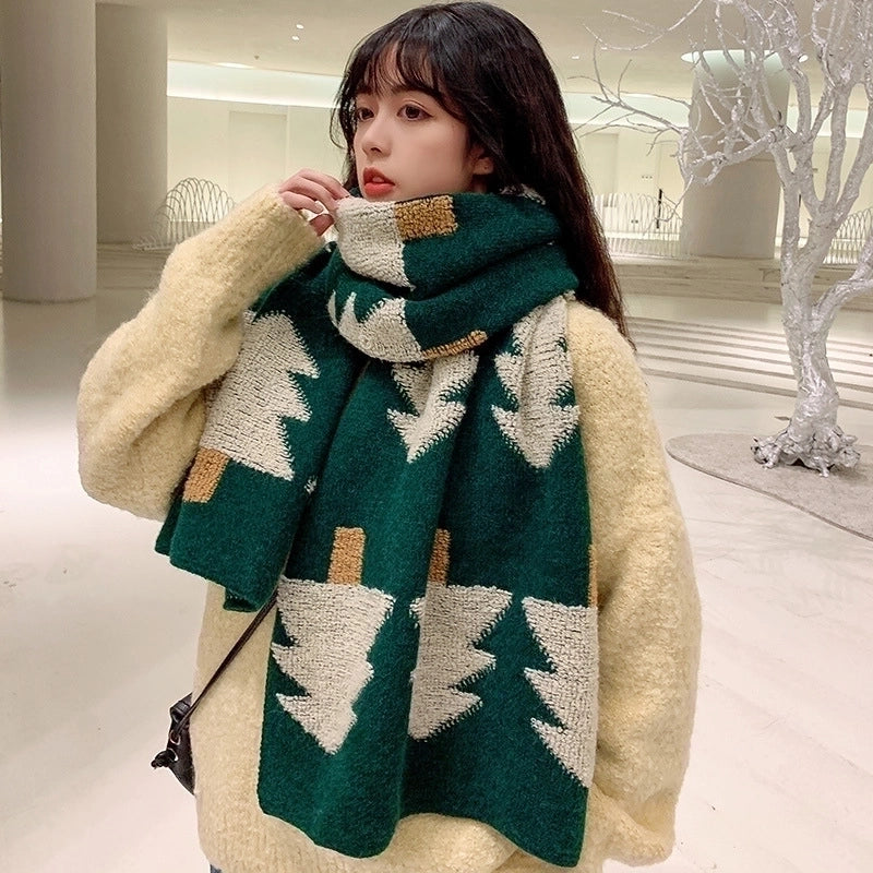 Women's Cute Elk Imitation Cashmere Winter Scarves