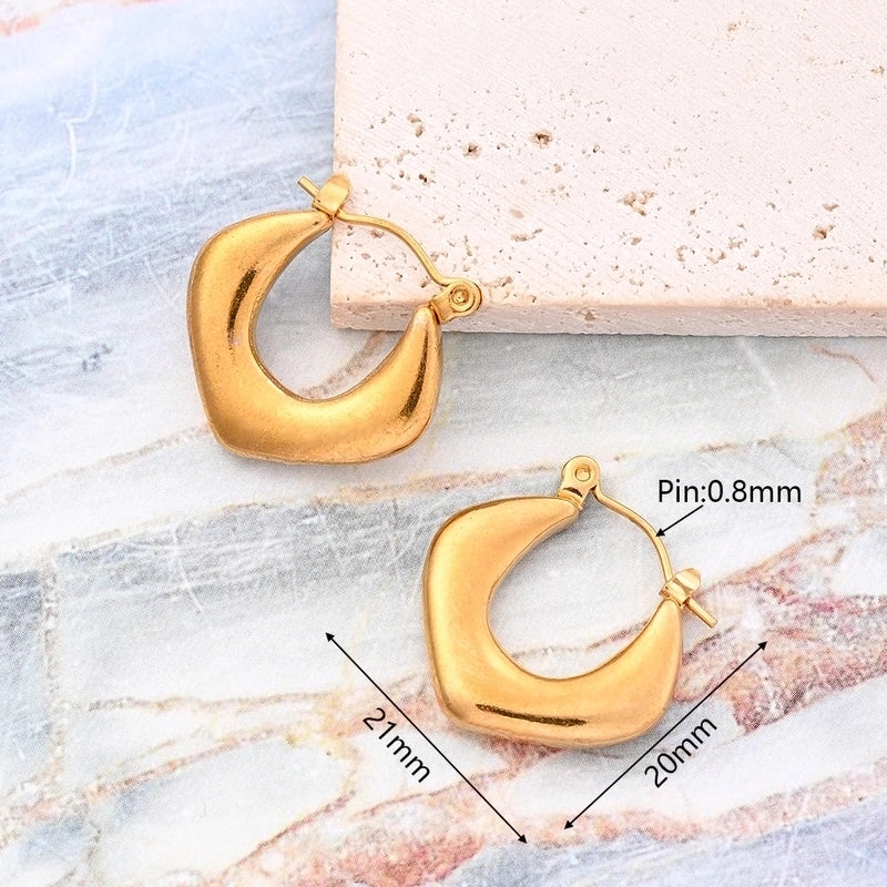 1 Pair/Package IG Style Casual Minimalist Geometric Simple Solid Color Irregular Polishing Plating 304 Stainless Steel 18K Gold Plated Earrings