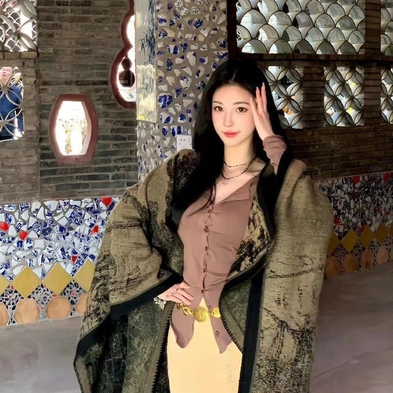 Unisex Ethnic Style Geometric Imitation Cashmere Shawl