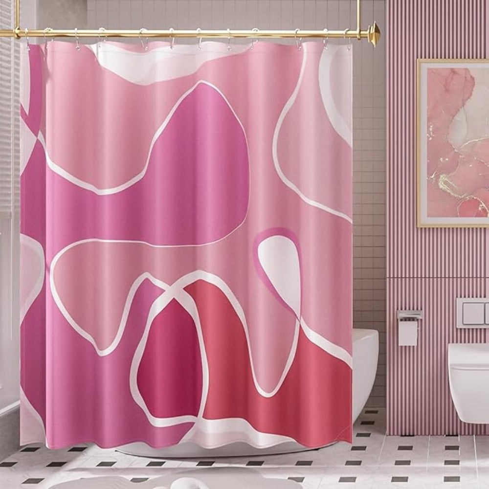 Poppie Bright Pink Bath Curtain