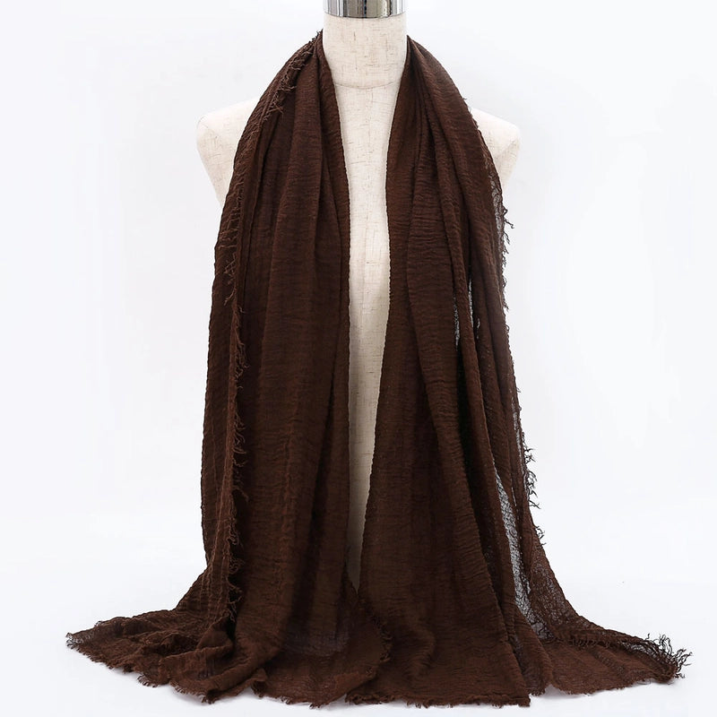 Women's Elegant Minimalist Solid Color Cotton Shawl