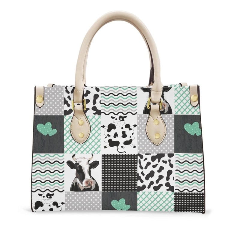 Women's Medium Pu Leather Customized Color Block Vintage Style Classic Style Square Open Handbag