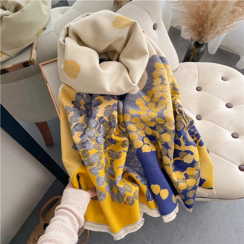 Women's Minimalist Classic Style Color Block Imitation Cashmere Polyester Scarf