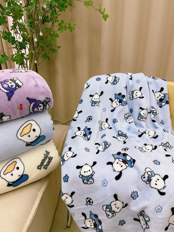 In Stock | Style Autumn And Winter Thickened Cartoon Crayon Small New  Casual Plush Blanket Dormitory Bed Sheet