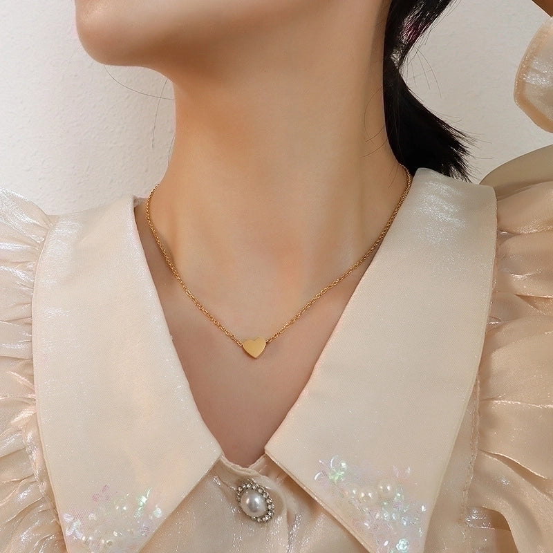 Heart 304 Stainless Steel 18K Gold Plated Plating Necklace