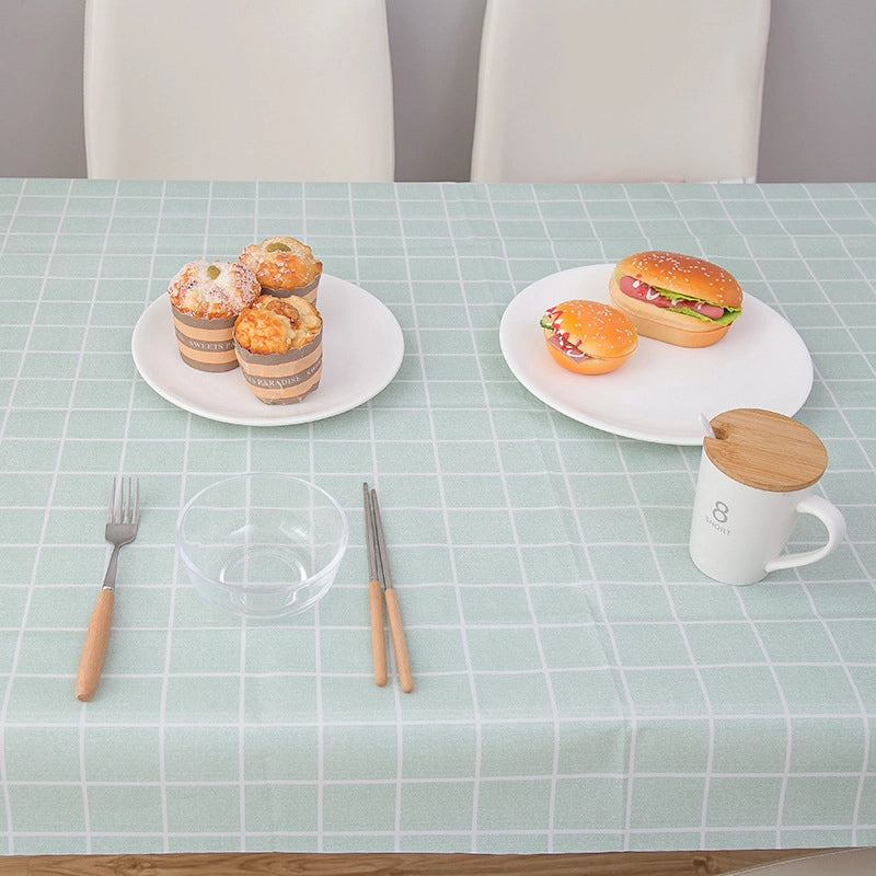 Plaid Tablecloth Waterproof Anti-scald And Oil-proof Household Rectangular Small Fresh Disposable Tablecloth  Coffee Table Tablecloth