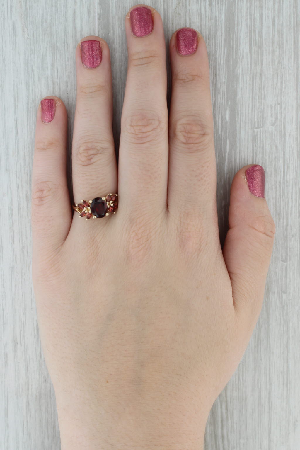 2.68ctw Garnet Ring 10k Yellow Gold Size 9.25