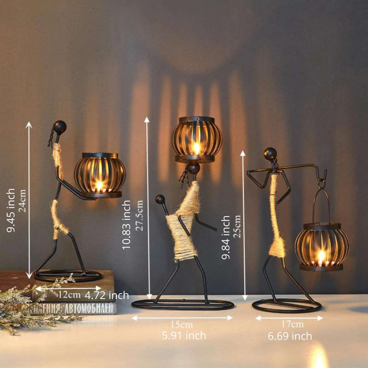 Metal Candle Holder Figurines