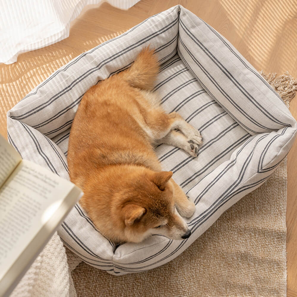 Classic Stripe All Seasons Breathable Dog Bed