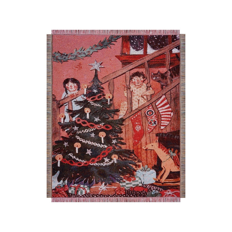 Christmas Elegant Glam Classical Stripe Cotton Blanket Couch & Sofa Decor