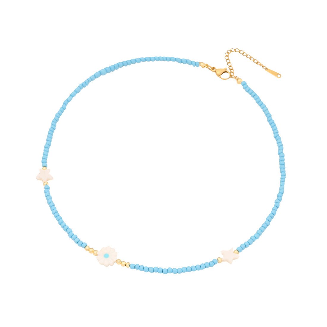 Little Daisy Flower Glass Bead Handmade Necklaces