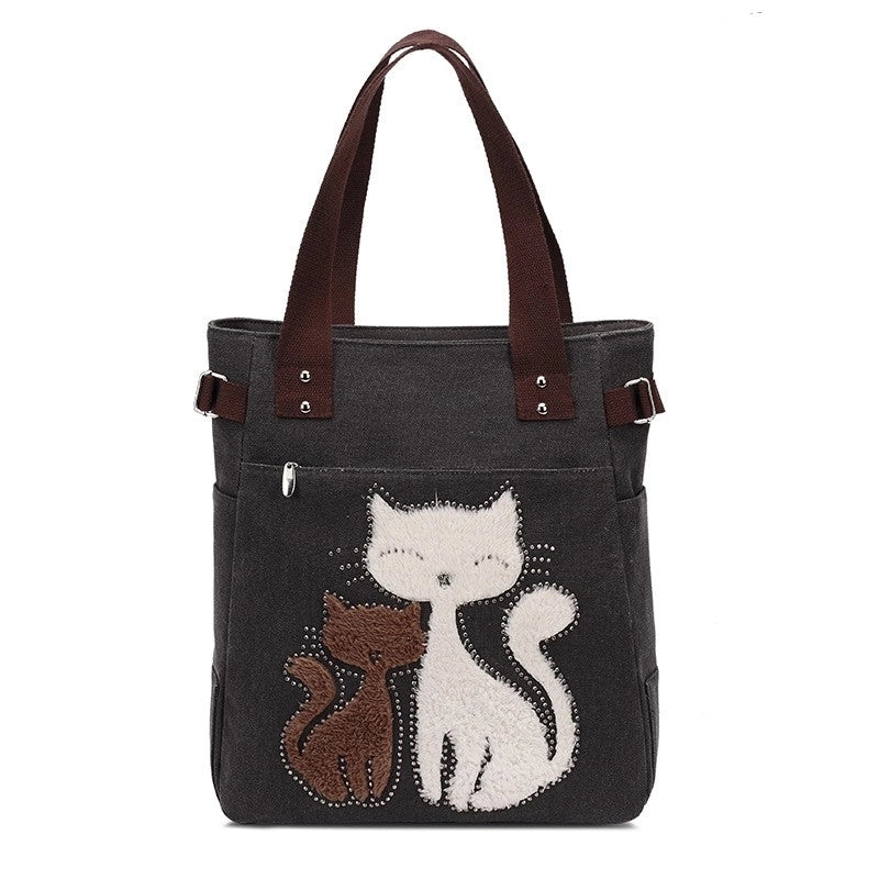 Women's Cute Cat Canvas Shopping Bags
