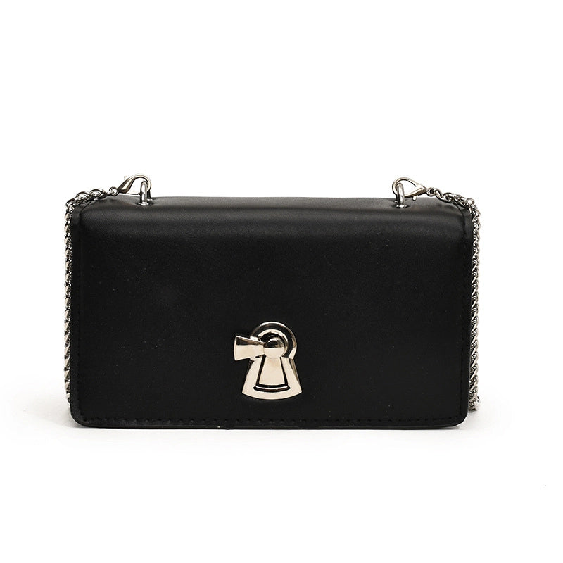 Women's Pu Leather Solid Color Vintage Style Classic Style Square Lock Clasp Crossbody Bag