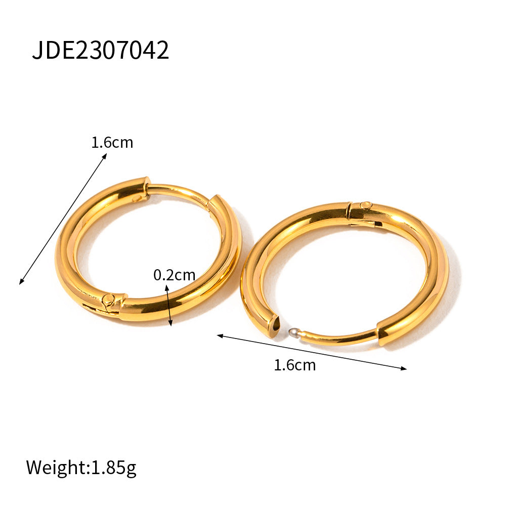Heart Asymmetrical Geometric Stainless Steel 18K Gold Plated Earrings