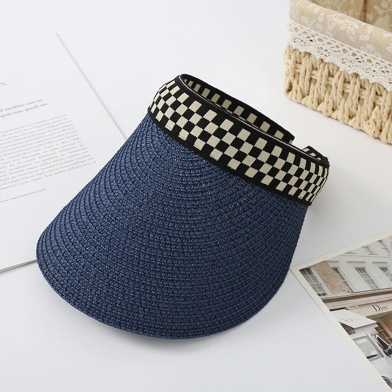 Women's Lady Minimalist Solid Color Big Eaves Straw Hat