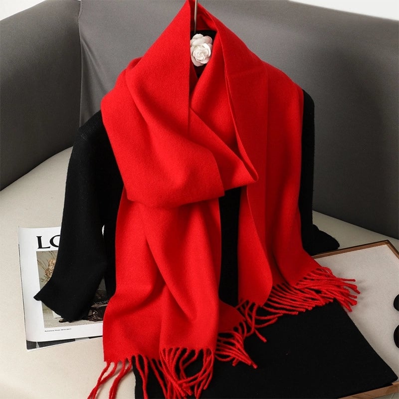 Women's Elegant Solid Color Imitation Cashmere Scarf