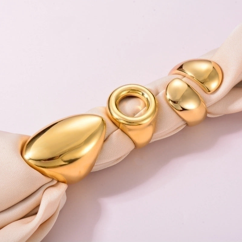 Minimalist Geometric 304 Stainless Steel Plating Stainless Steel Rings