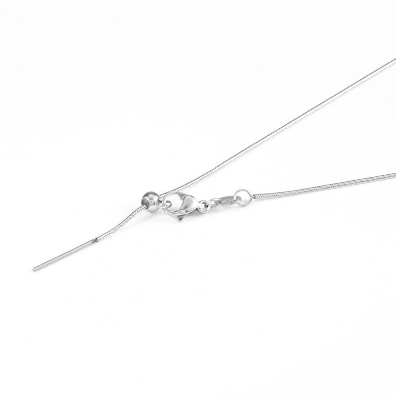 Fashion Solid Color Titanium Steel Plating Pendant Necklace 1 Piece