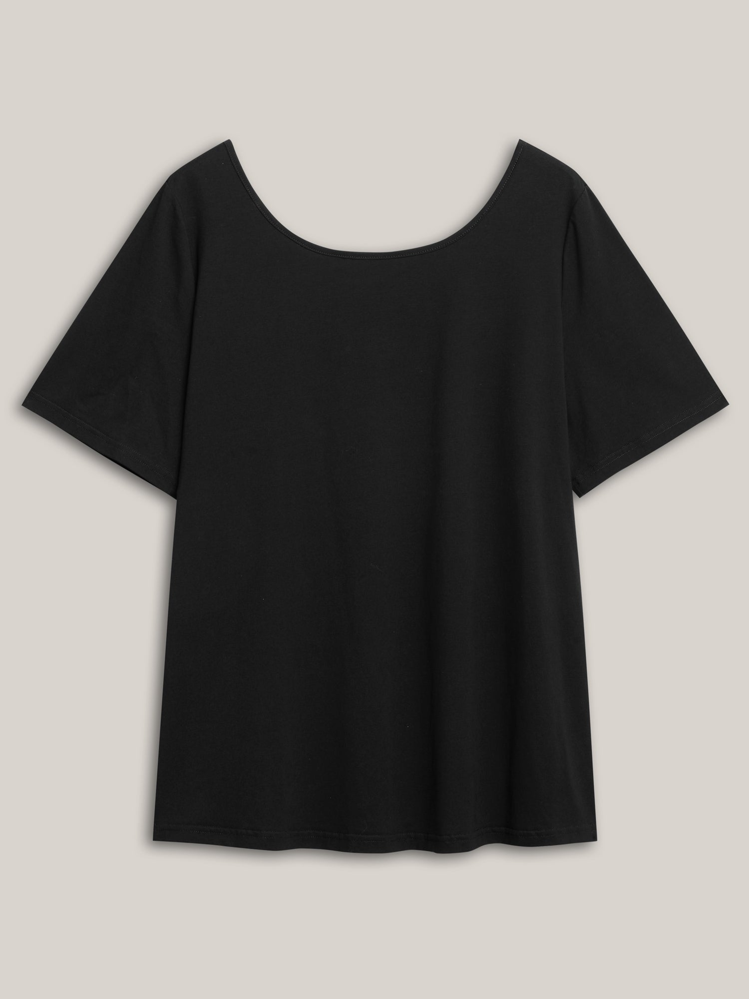 Cotton Backless Pearl Chain Stretchy T-Shirt