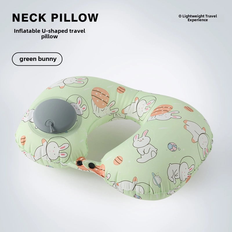 Inflatable U-shaped Pillow Cool Pressing Inflatable Pillow Travel Portable Neck Pillow Travel Sanbao Storage Pillow For Airplane