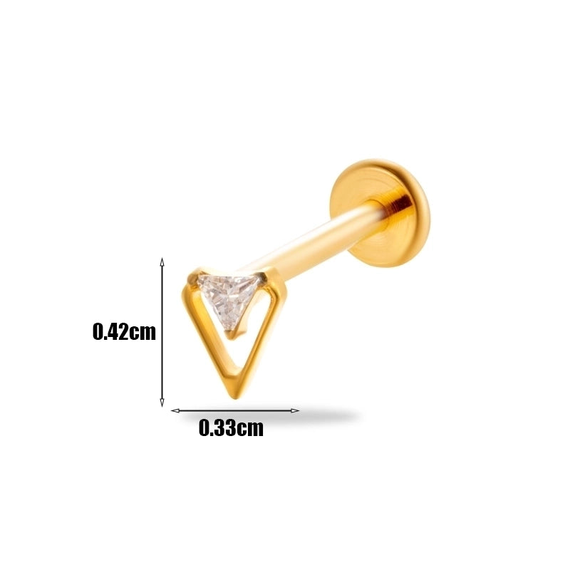 1 Piece Ear Cartilage Rings & Studs Minimalist Geometric Pure Titanium Plating Inlay Zircon
