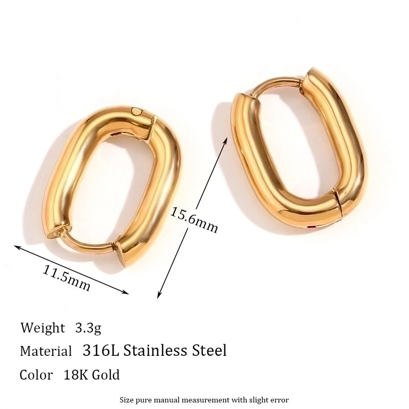 1 Pair Minimalist Classic Style Solid Color Plating 304 Stainless Steel Rhinestones 18K Gold Plated Ear Studs