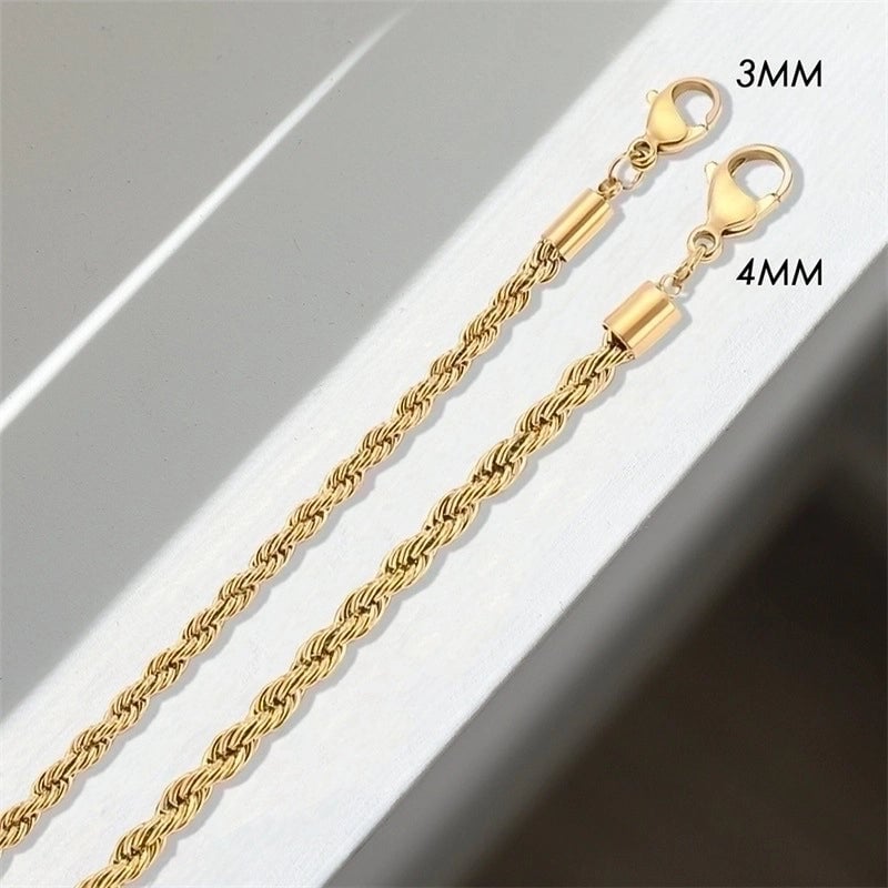 Fashion Geometric Titanium Steel 14K Gold Plated No Inlaid Bracelets In Bulk