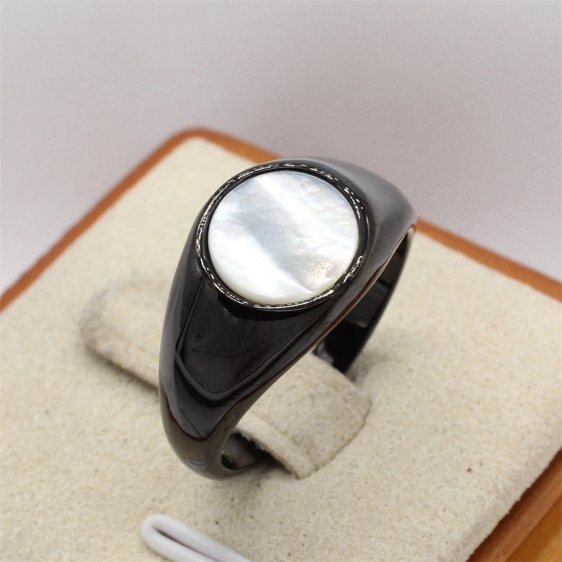 Retro Round Titanium Steel Rings