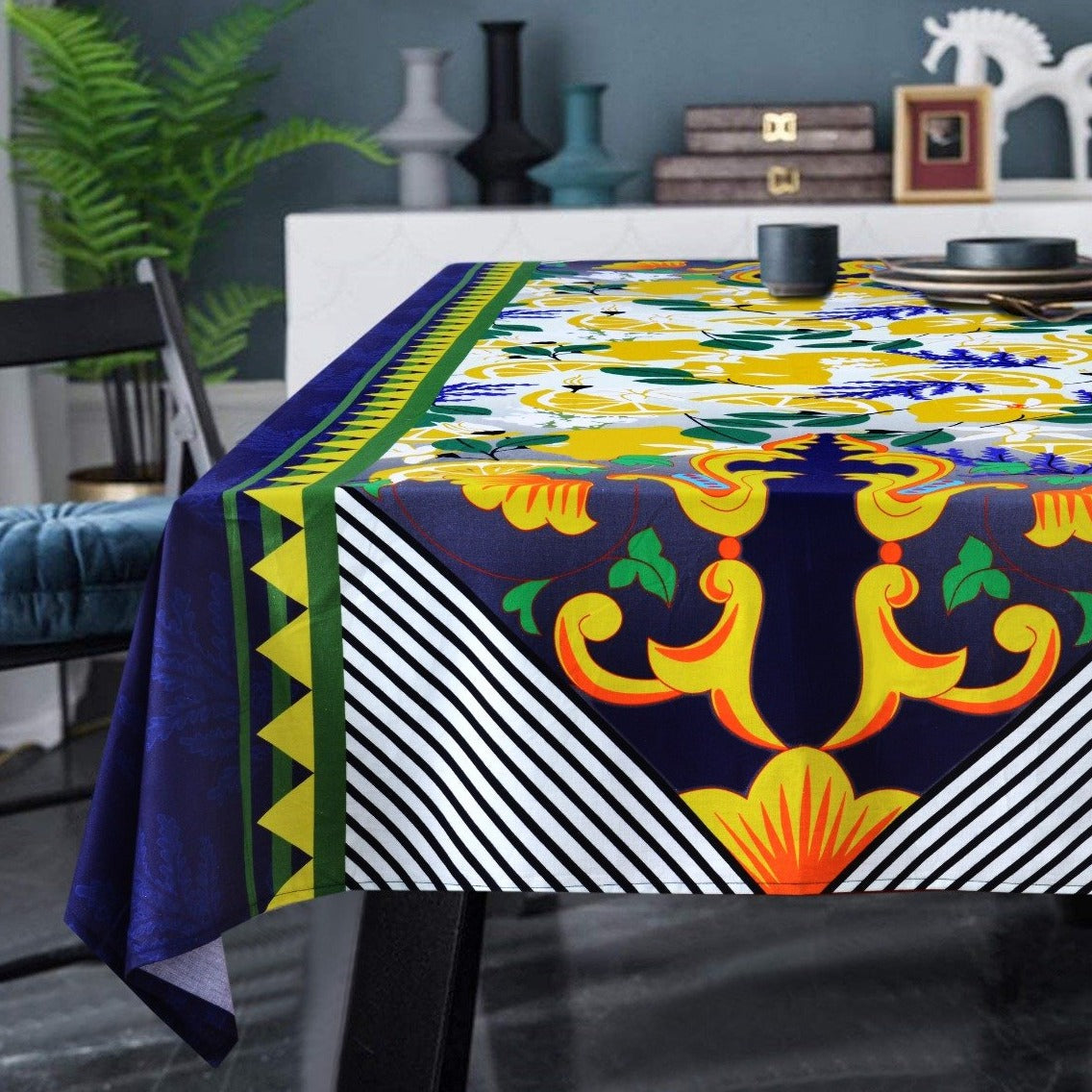 6 & 8 Seater Digital Printed Table Cover(4599)- TB42