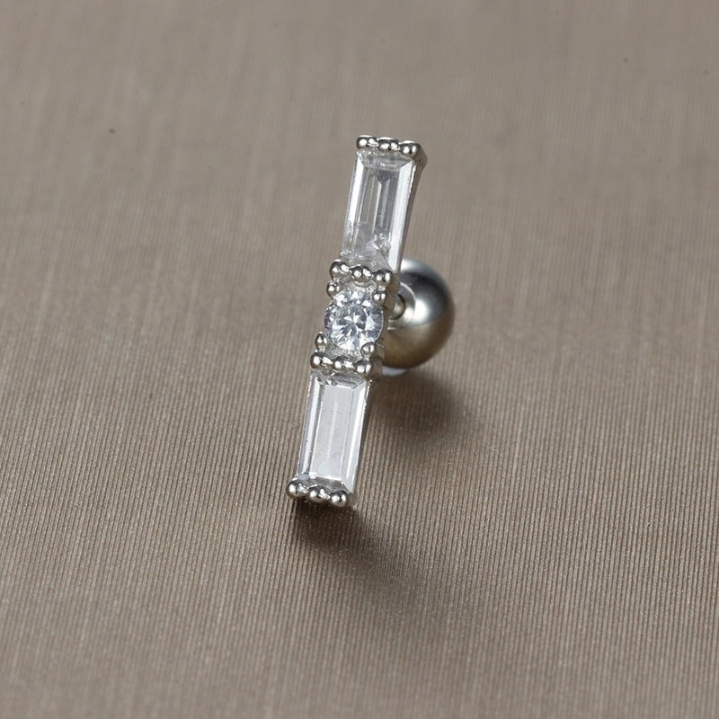 1 Piece Minimalist Star Heart Shape Crown Plating Inlay Stainless Steel Zircon Ear Studs