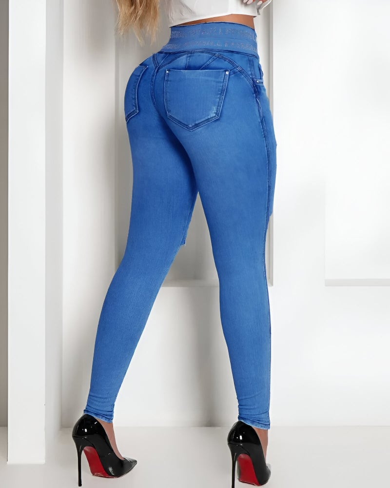 Ripped Slim Fit Jegging Style Jeans For Everyday Use
