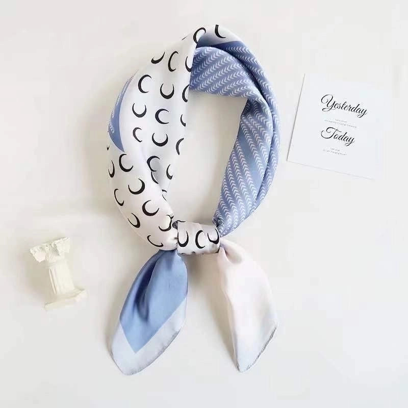 Women's Business Flower Satin Printing Silk Scarf