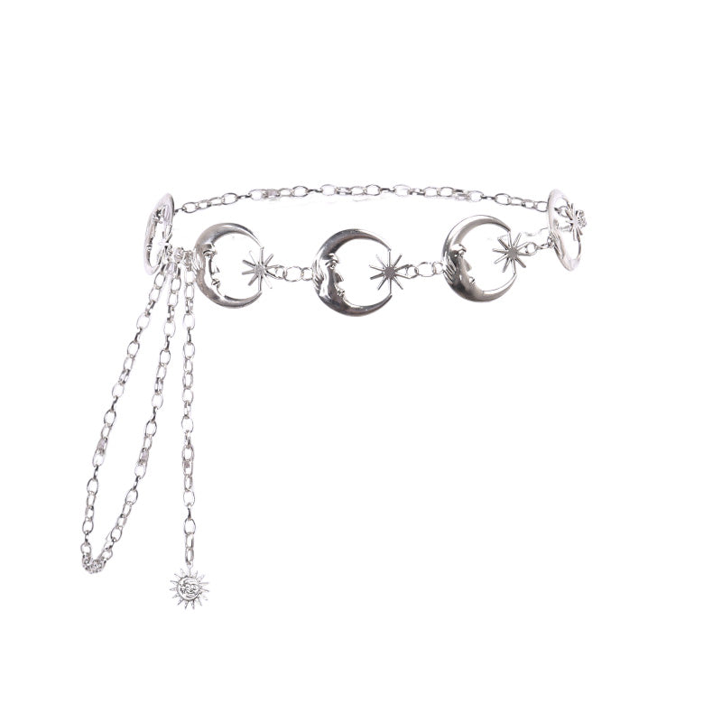 Moon Star Metal Waist Chain  KF83198